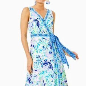 NWT Lilly Pulitzer Shaylee Stretch Midi Dress Resort White Shell Beach size 14
